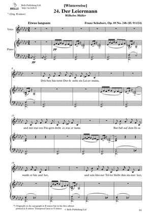 Book cover for Der Leiermann, Op. 89 No. 24 (E-flat minor)