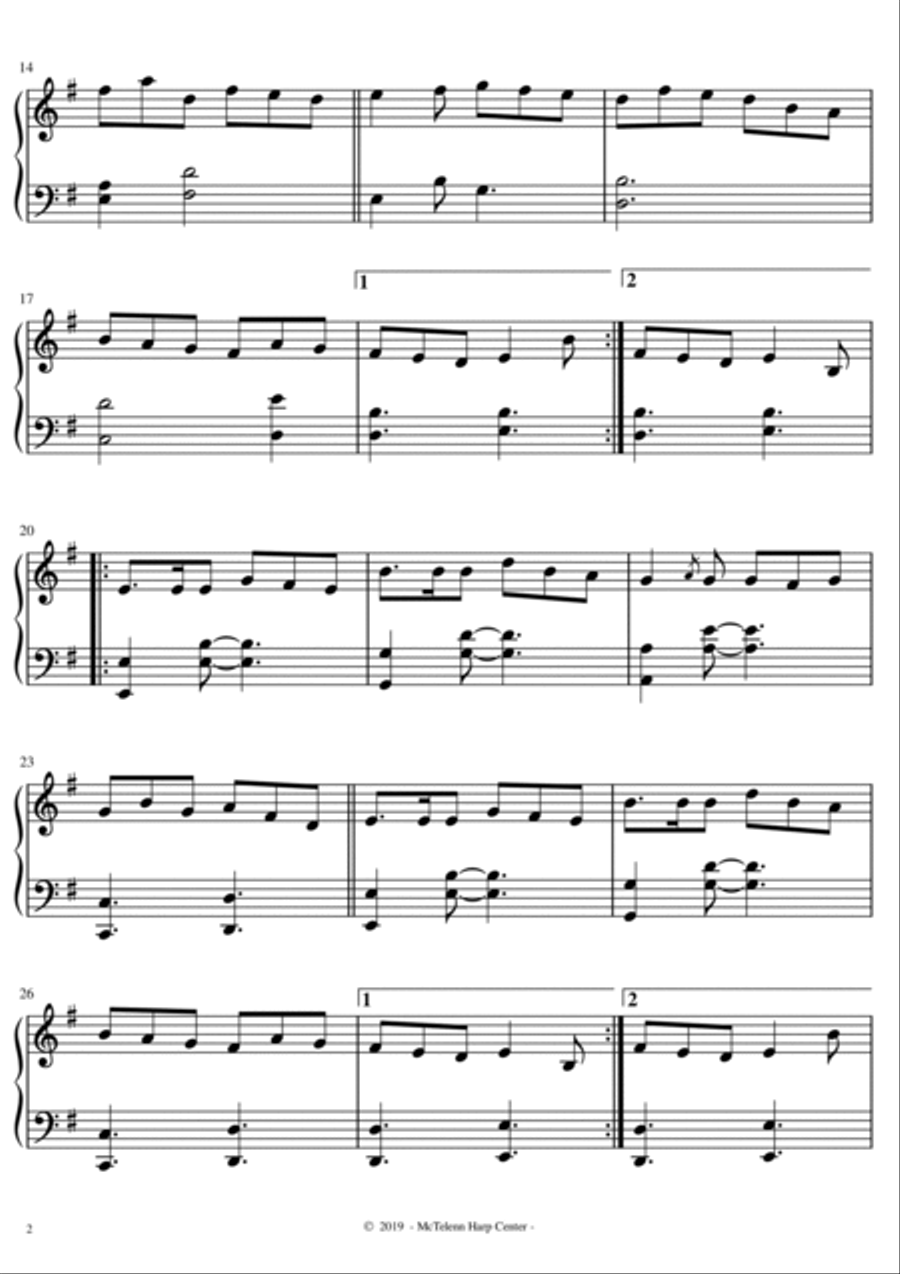 Gallagher's Frolic - Irish Jig - intermediate & 34 String Harp | McTelenn Harp Center Harp scores gallery preview page 3