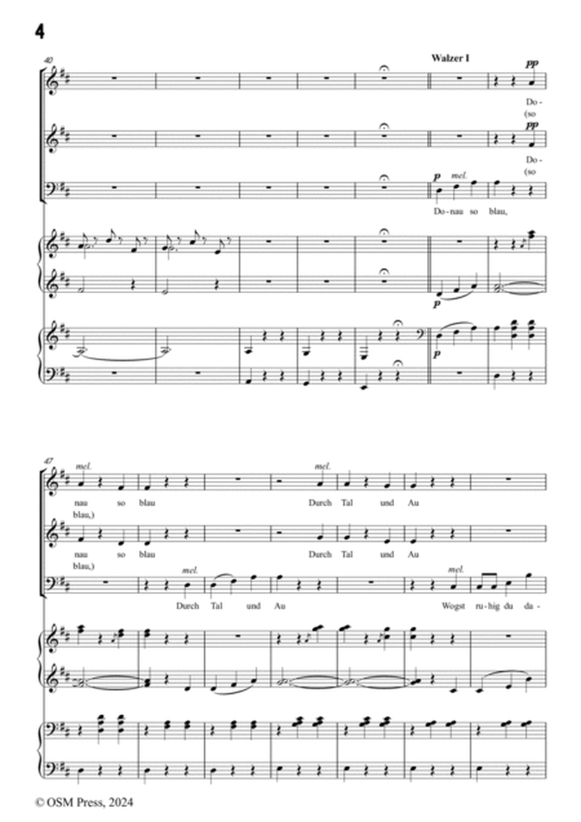 Johann Strauss II-An der schönen blauen Donau,for Mixed Chorus and Piano 4 Hands image number null