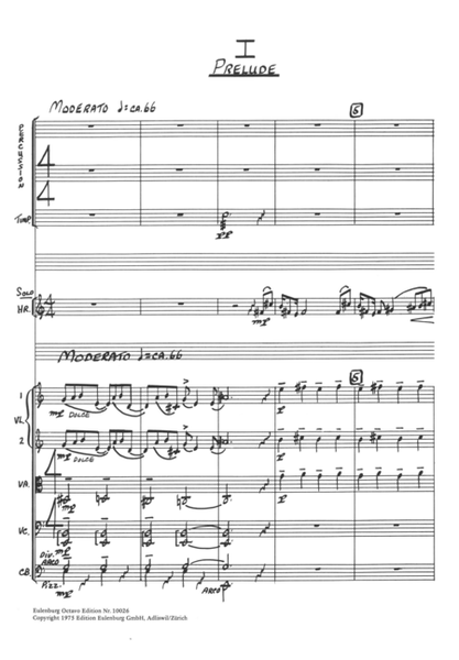 Suite for horn, strings and percussion