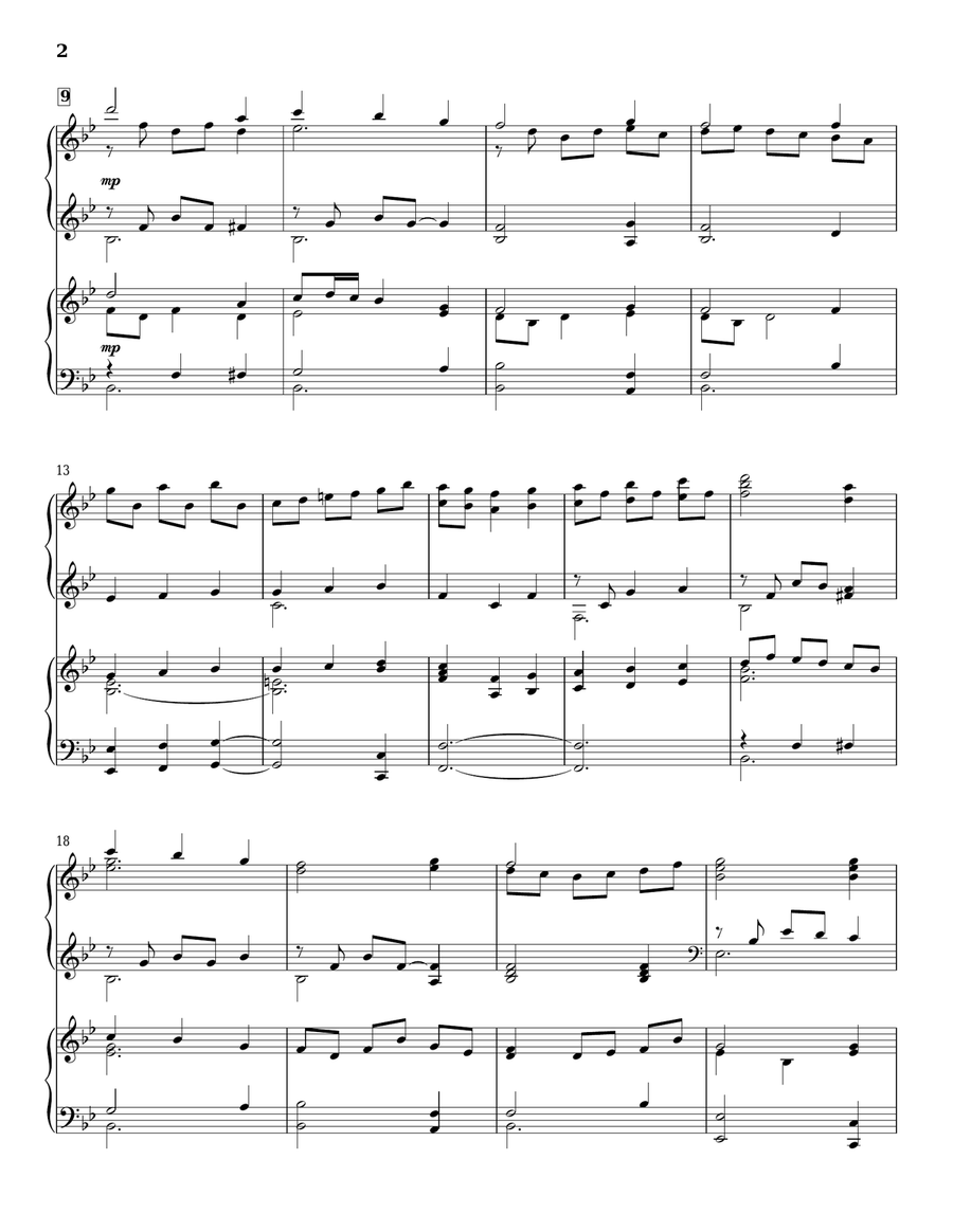 It Came Upon The Midnight Clear Piano Duet scores gallery preview page 2