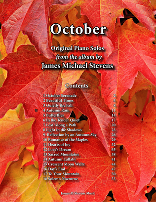Book cover for October Piano Book