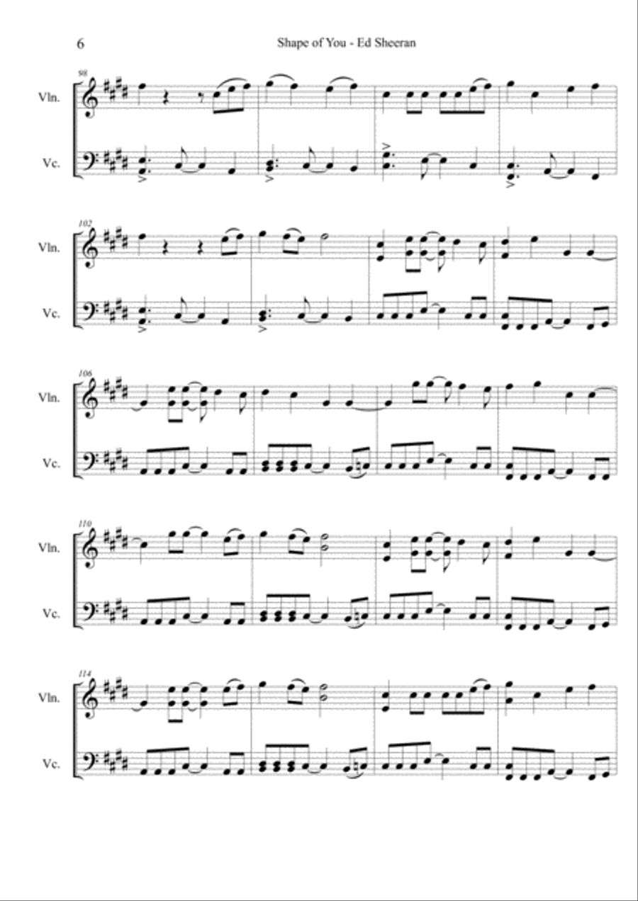 Shape Of You Set of Parts scores gallery preview page 6