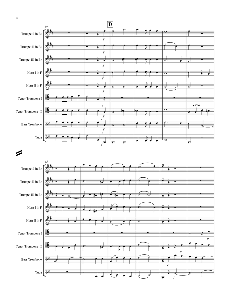 Two Sacred Choruses, Op. 115 for 9-part Brass Ensemble Brass Ensemble scores gallery preview page 4