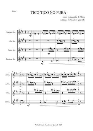 Tico Tico no Fubá by Zequinha de Abreu for Sax Quartet (SATB)