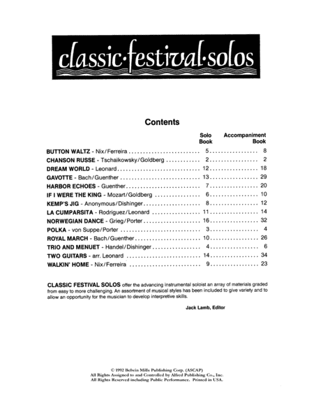 Classic Festival Solos (B-flat Bass Clarinet), Volume 1
