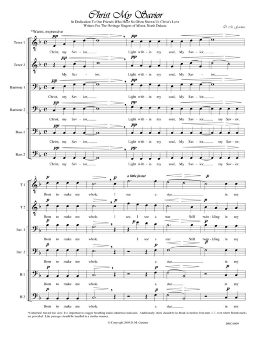 Christ My Savior (TTBBBB, unaccompanied) TTBB scores gallery preview page 1