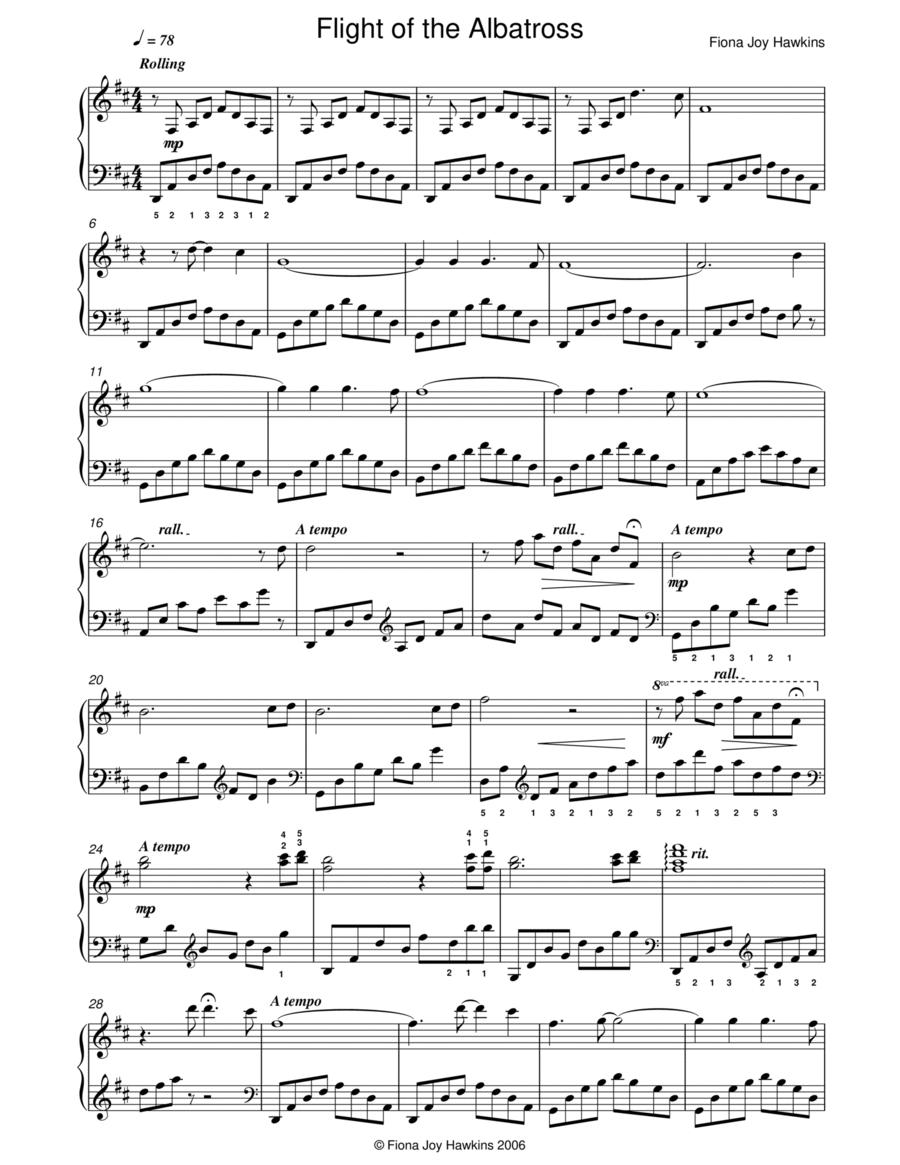 Flight of the Albatross Piano Solo scores gallery preview page 1