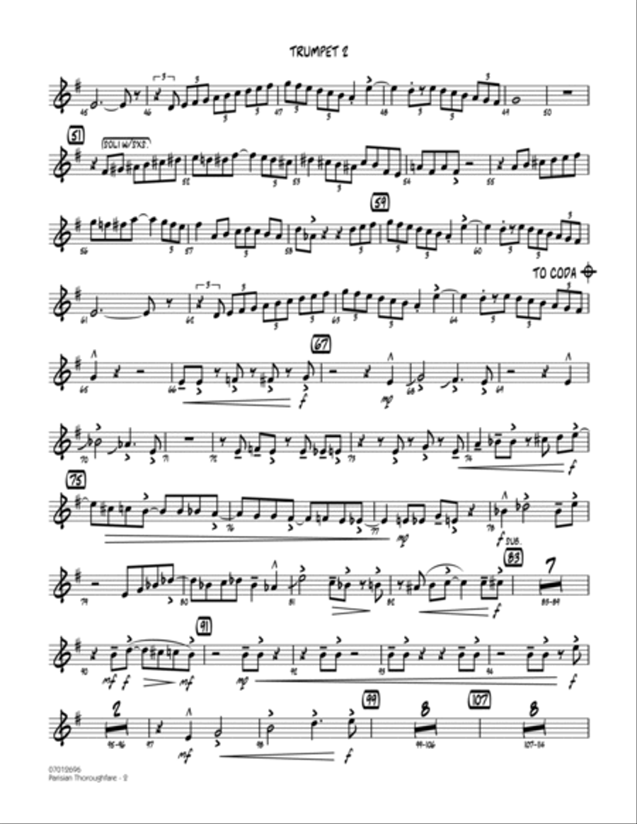 Parisian Thoroughfare - Trumpet 2 Trumpet scores gallery preview page 2