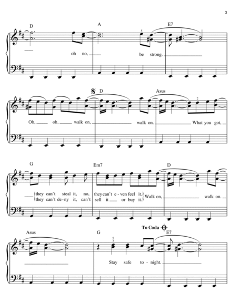 Walk On Walk On Voice scores gallery preview page 3