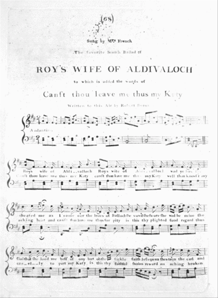 The favorite Scotch Ballad of Roy's Wife of Aldivaloch Voice scores gallery preview page 1