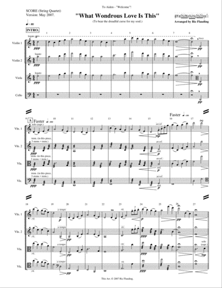 What Wondrous Love Is This (String Quartet) String Quartet scores gallery preview page 2
