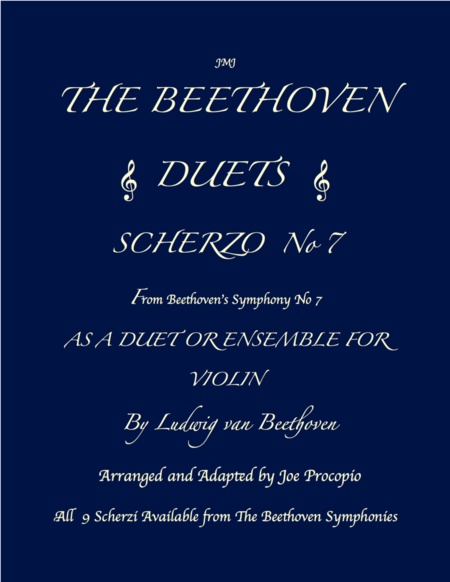 THE BEETHOVEN DUETS FOR VIOLIN VOLUME 3 SCHERZI 7, 8 and 9 image number null