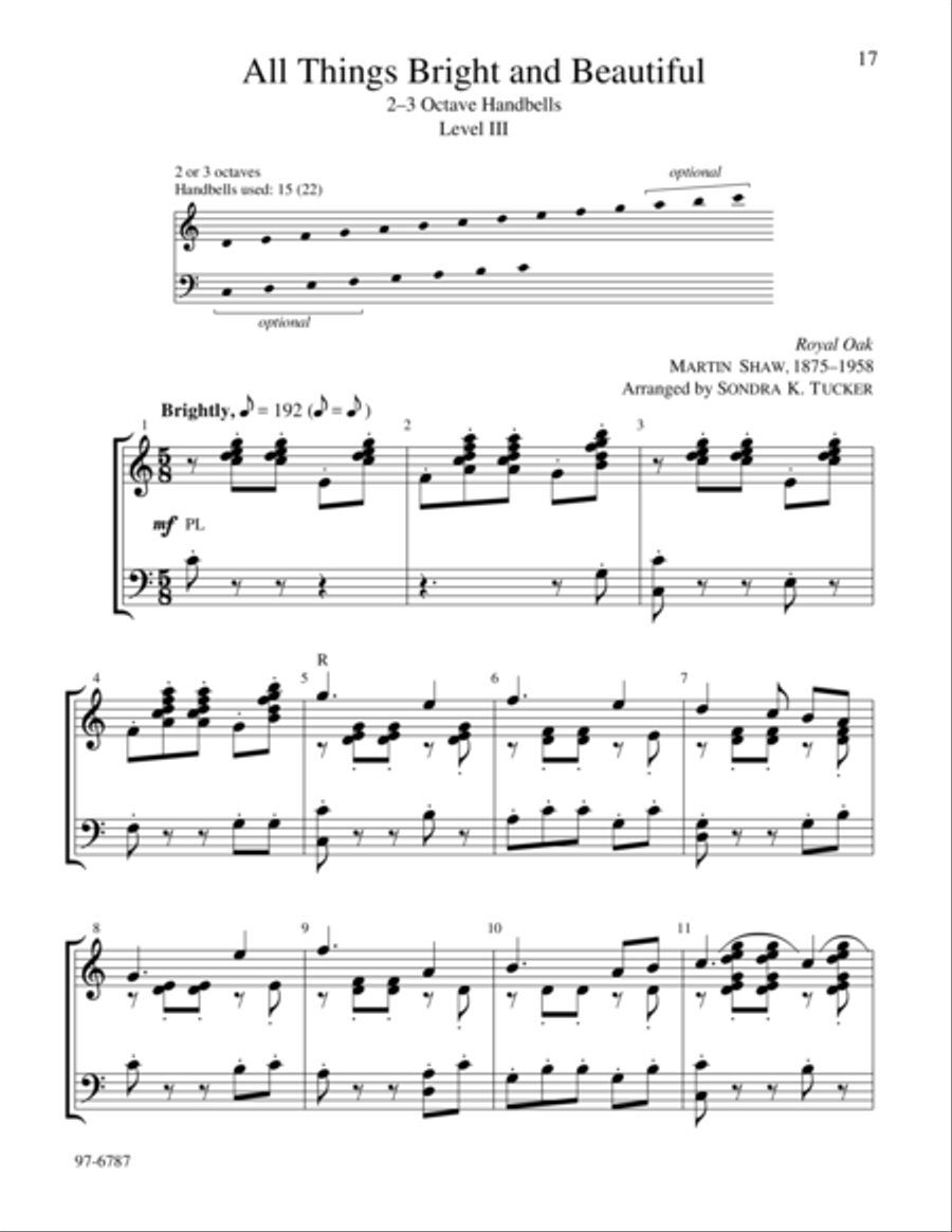 Hymn Preludes for Handbells Handbell Choir scores gallery preview page 6