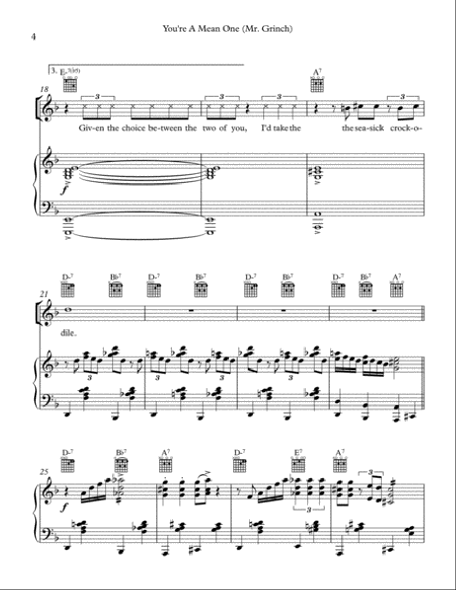 You're A Mean One, Mr. Grinch Voice scores gallery preview page 4