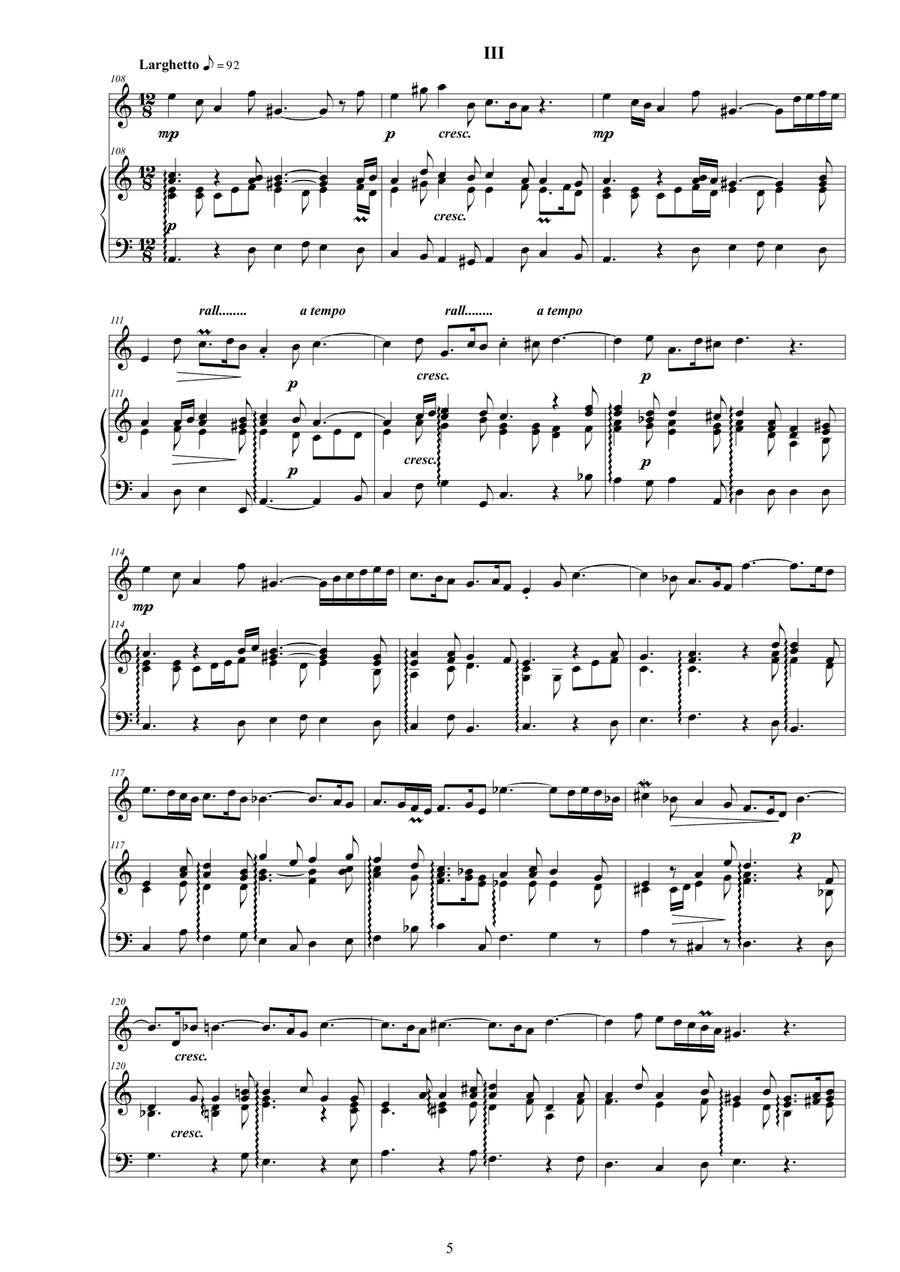 Vivaldi - Flute Sonata in C major RV 48 for Flute and Cembalo or Piano Flute scores gallery preview page 5