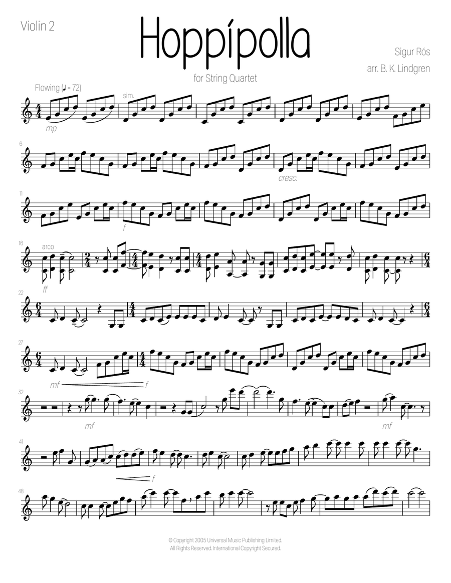 Hoppipolla String Quartet scores gallery preview page 4
