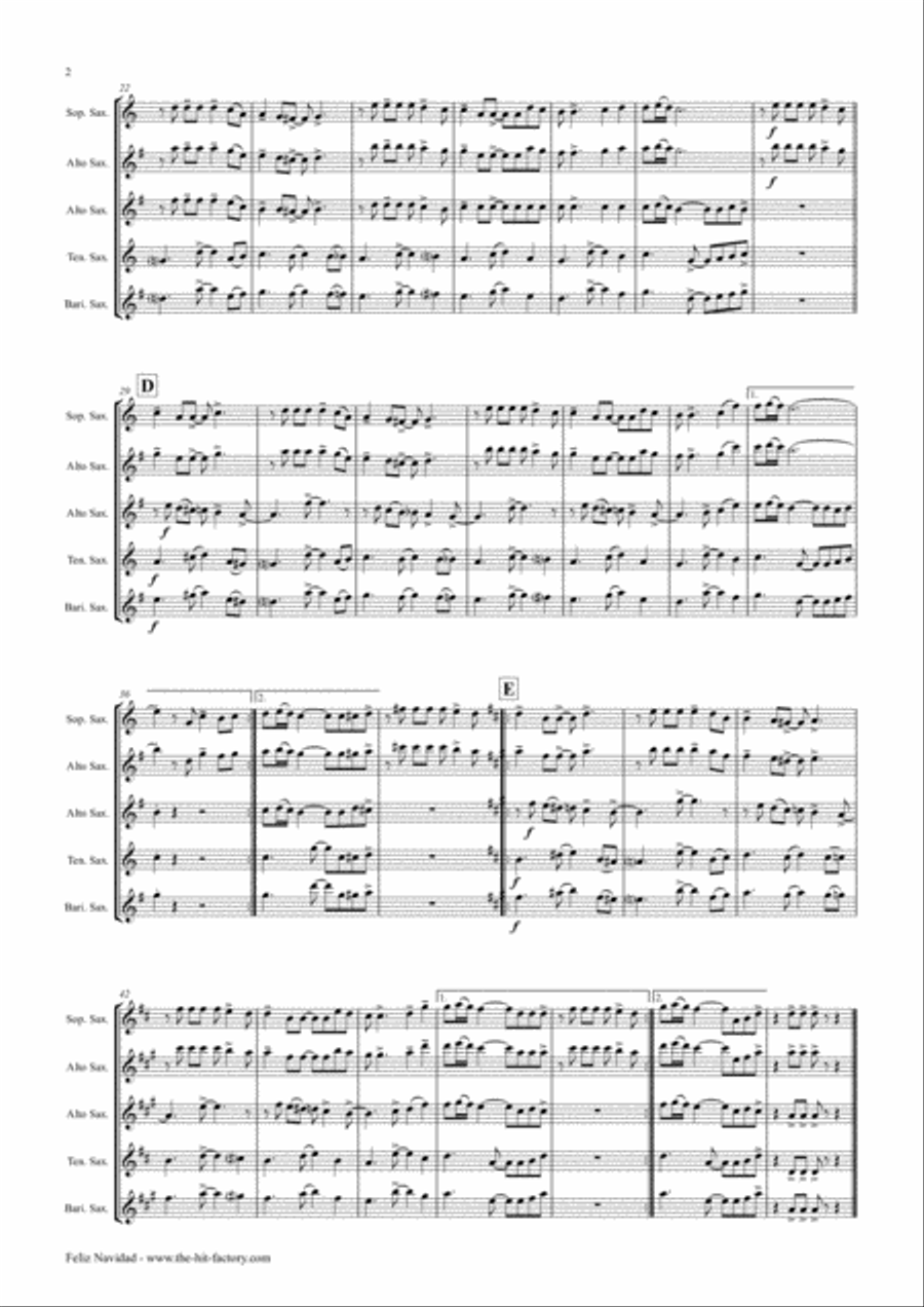 Feliz Navidad Woodwind Trio scores gallery preview page 2