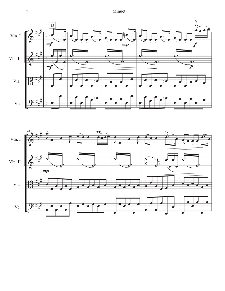 Minuet by Boccherini for String Quartet String Quartet scores gallery preview page 5