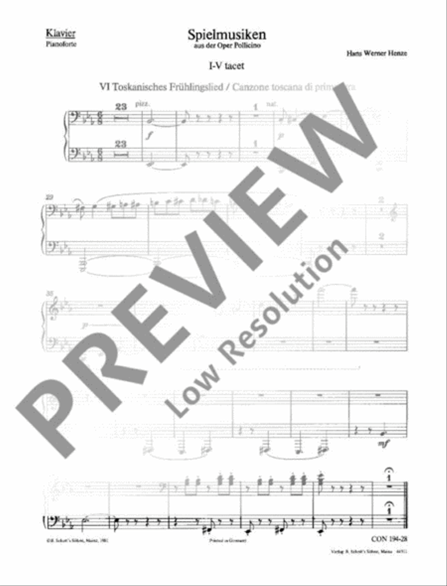 Pollicino Spielmusiken Piano Solo scores gallery preview page 2