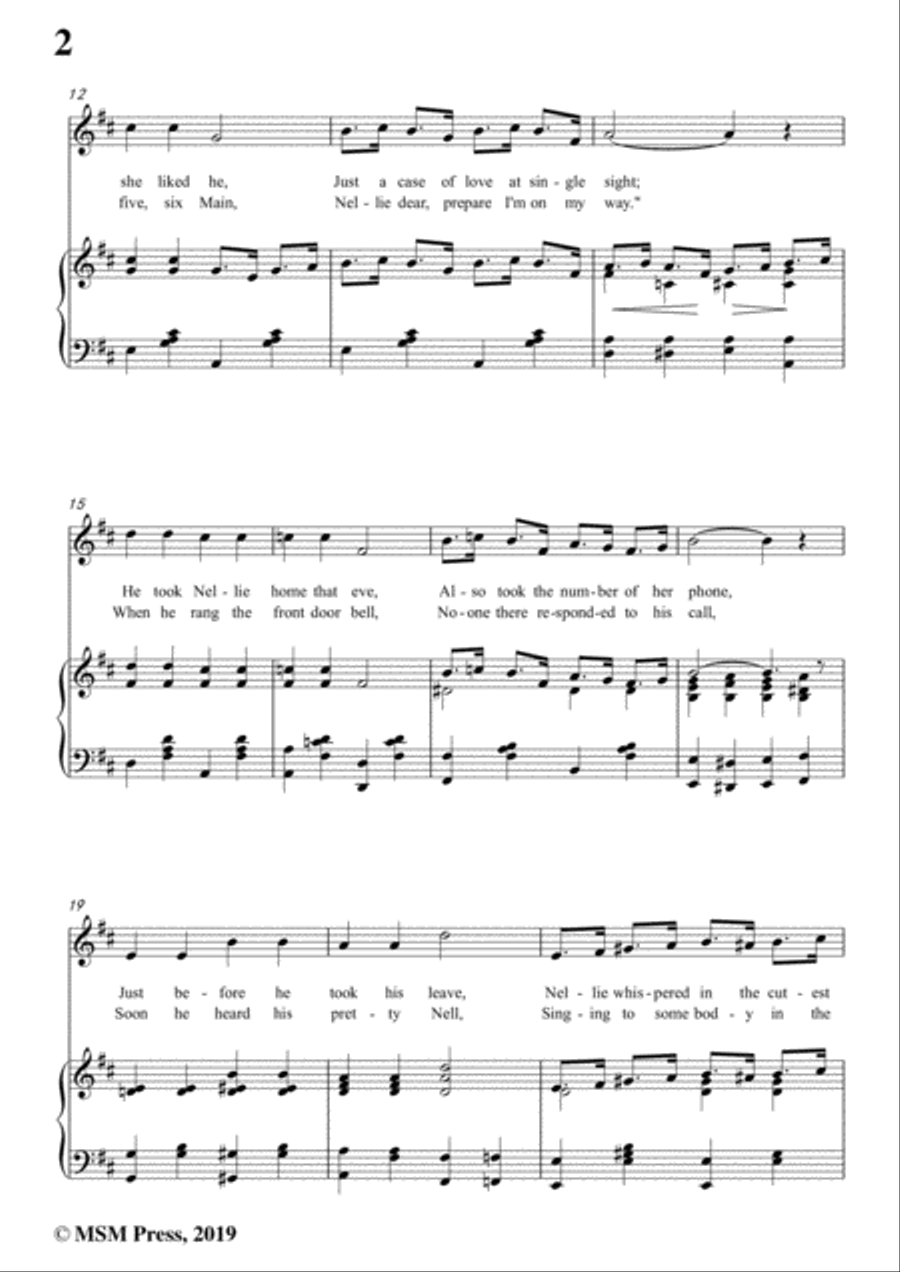 Irving Berlin-Call Me Up Some Rainy Afternoon,in D Major,for Voice&Piano Voice scores gallery preview page 4