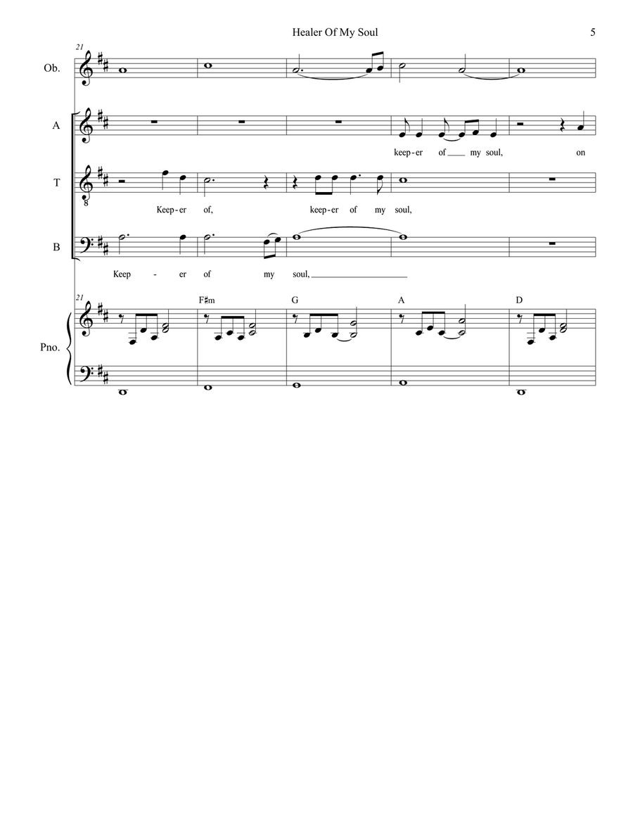 Healer Of My Soul Piano, Vocal scores gallery preview page 5