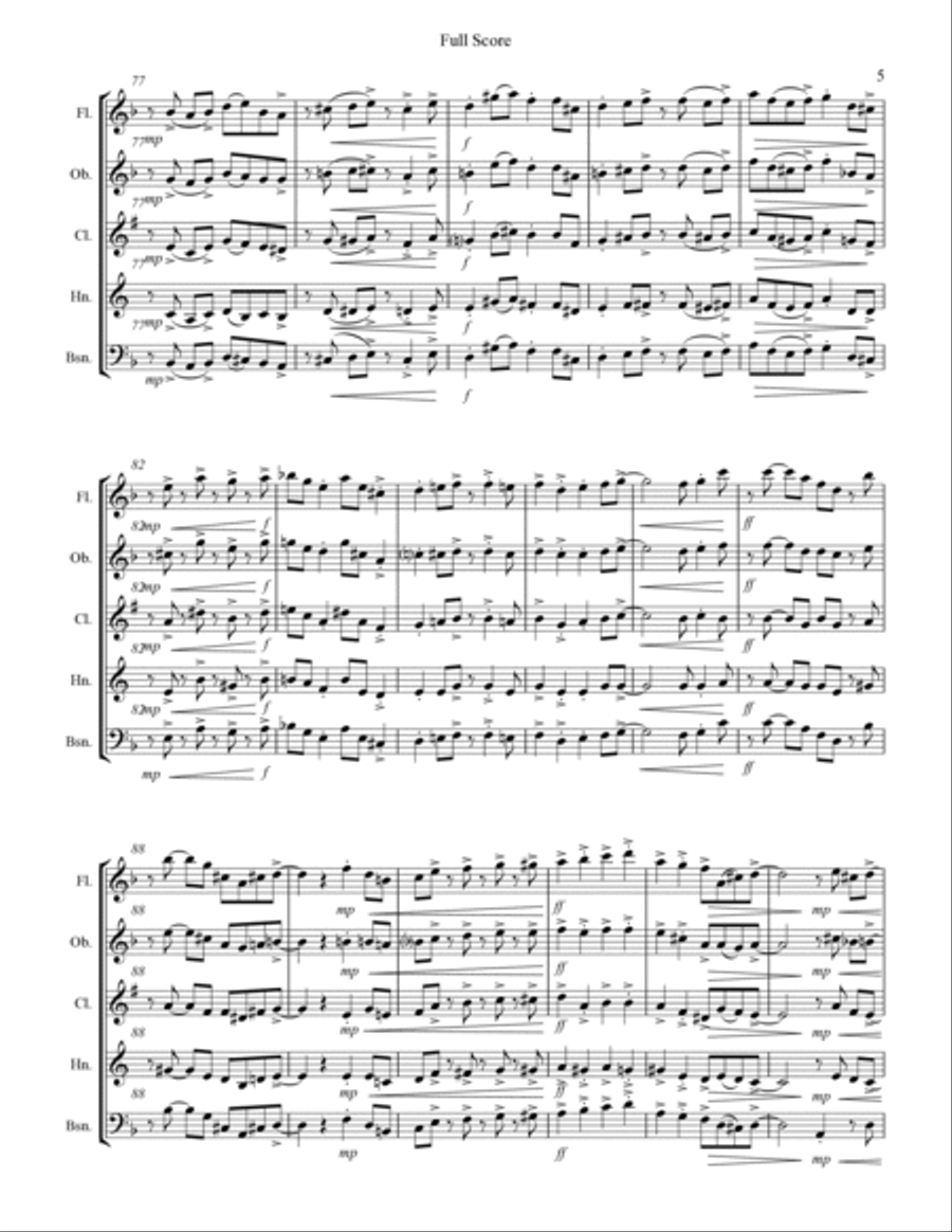 God Rest Ye Merry Gentlemen (for Woodwind Quintet) Woodwind Quintet scores gallery preview page 6