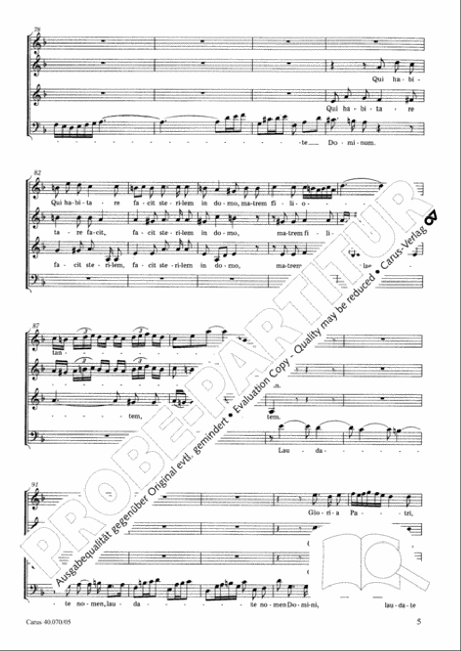 Laudate pueri Dominum in F Choir scores gallery preview page 6