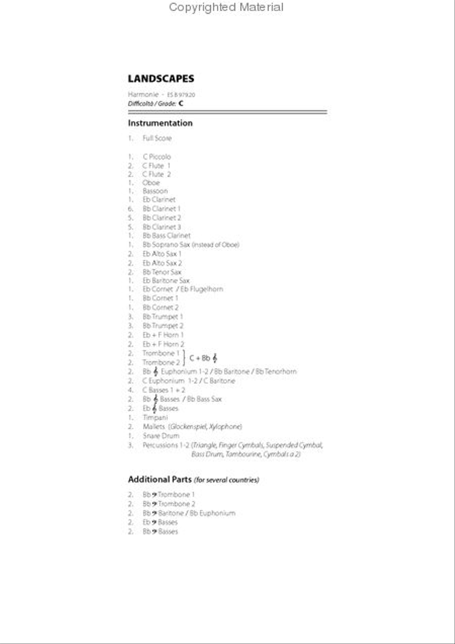 Landscapes Concert Band scores gallery preview page 2