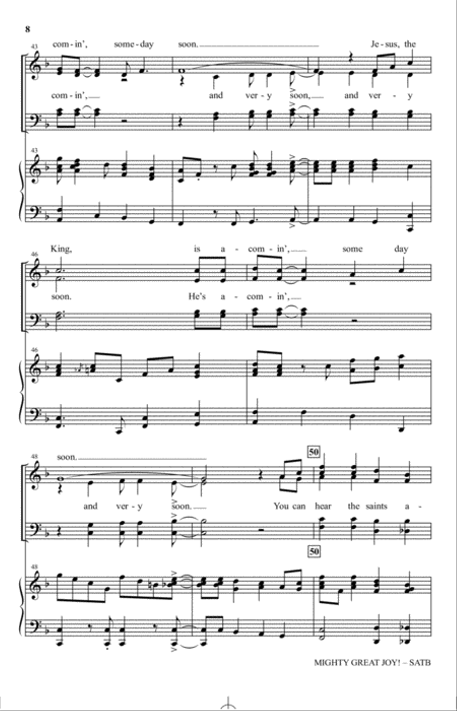 Mighty Great Joy! (arr. Patti Drennan) 4-Part scores gallery preview page 7