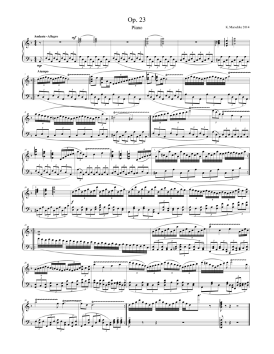 Op. 23 for Piano Op. 23 for Piano Piano Solo scores gallery preview page 1