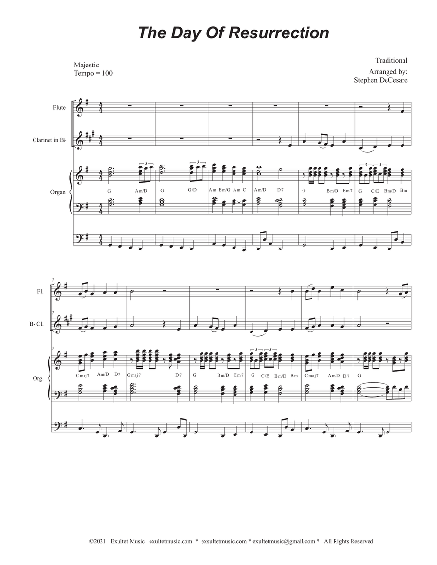 The Day Of Resurrection (Duet for Flute and Bb-Clarinet - Organ accompaniment)