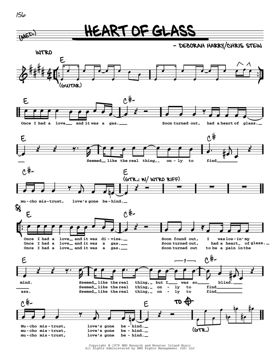 Heart Of Glass Voice scores gallery preview page 1