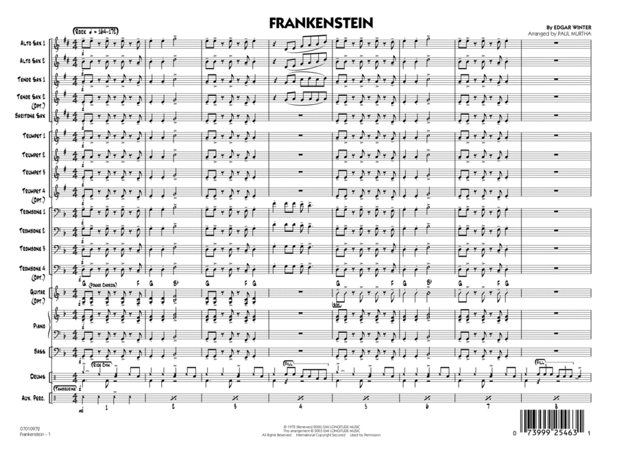 Frankenstein (arr. Paul Murtha) - Full Score Jazz Ensemble scores gallery preview page 1