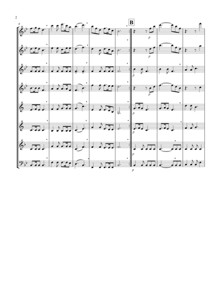 Silent Night (Bb) (Woodwind Octet - 3 Flute, 1 Oboe, 2 Clar, 1 Hrn, 1 Bassoon)