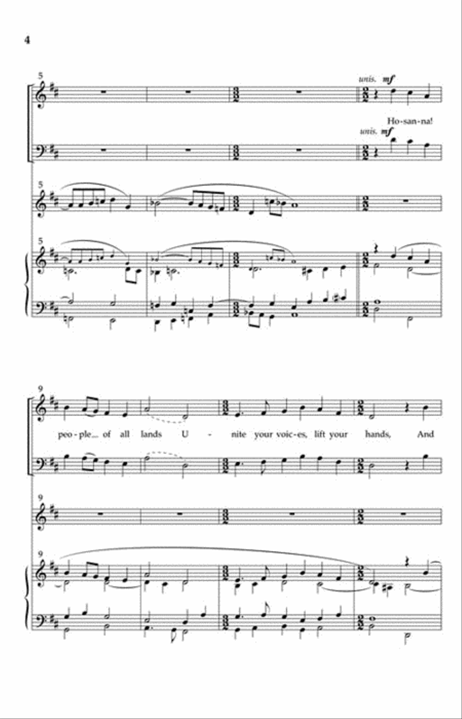 Hosanna! People Of All Lands 4-Part scores gallery preview page 3