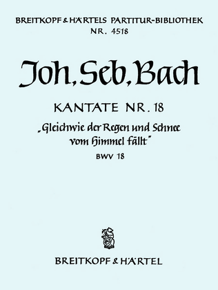Book cover for Cantata BWV 18 "For as the rain cometh down"