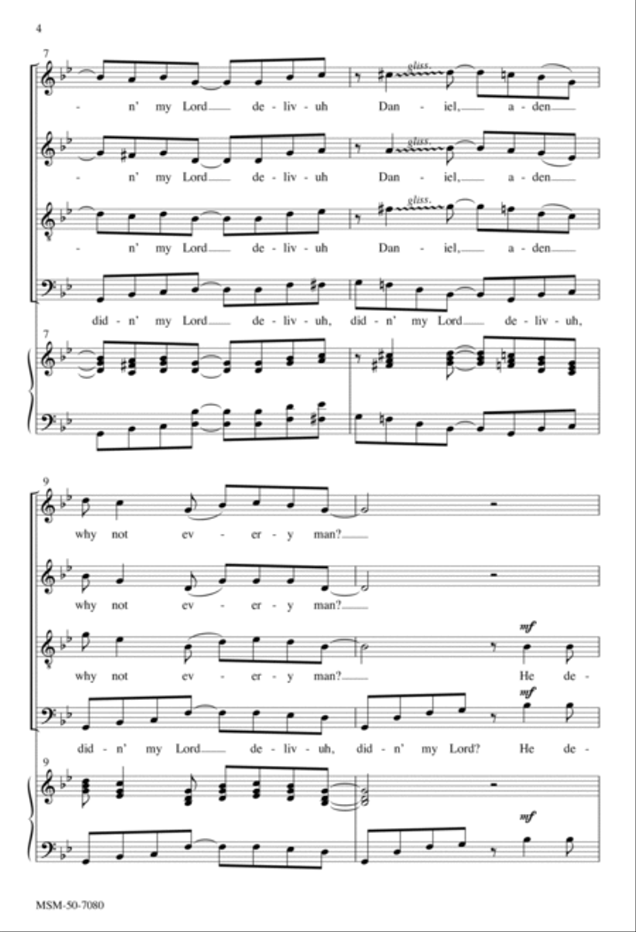 Didn' My Lord Delivuh Daniel? 4-Part scores gallery preview page 4