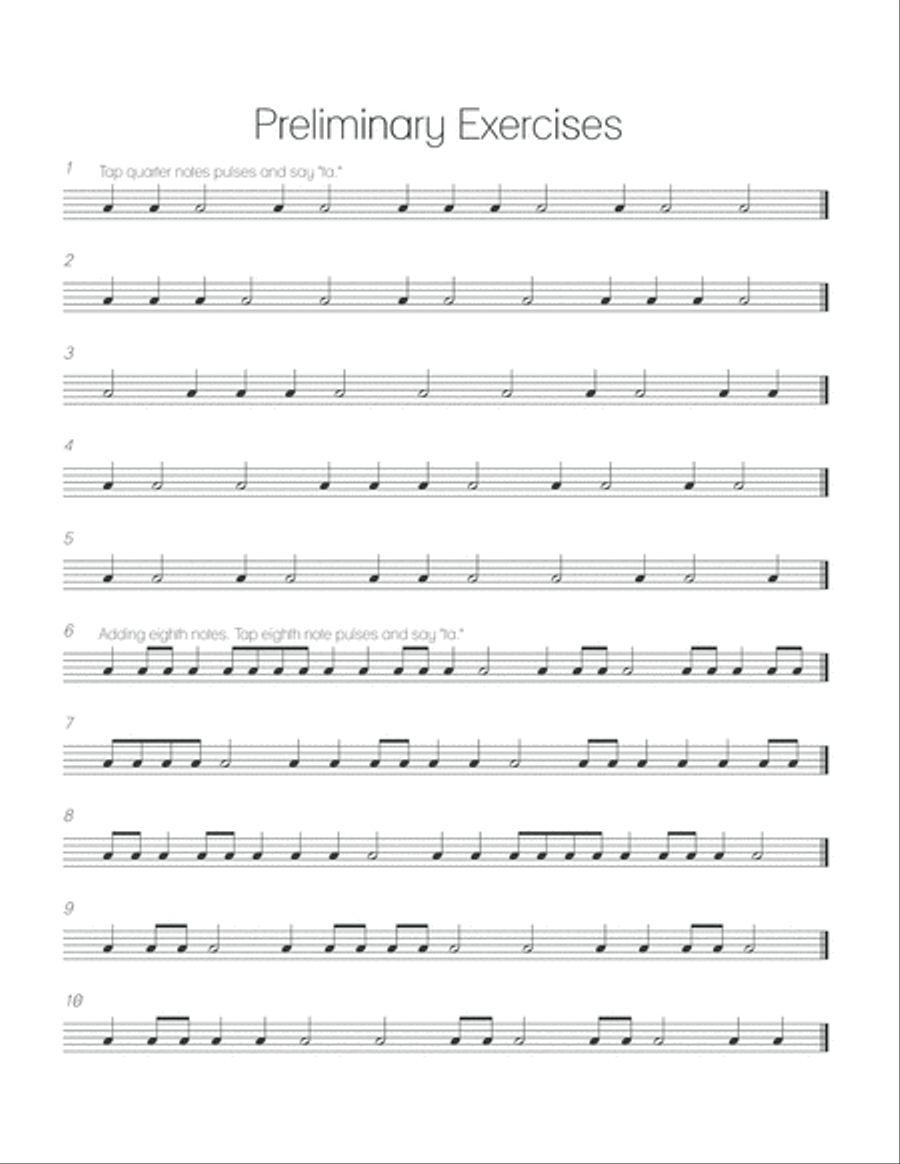 Rhythm Workbook for Ensemble Players by Dr. Kathy Bundock Moore Piano, Vocal, Guitar scores gallery preview page 5