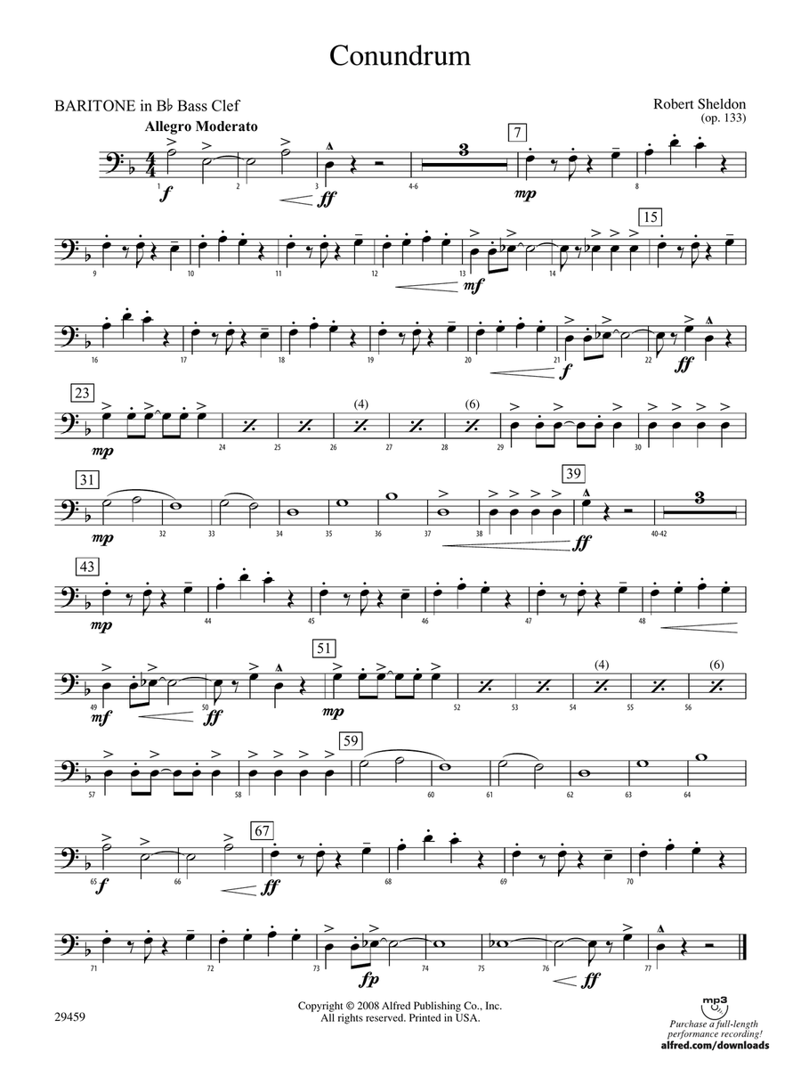 Conundrum: (World Part) B-flat Baritone B.C.