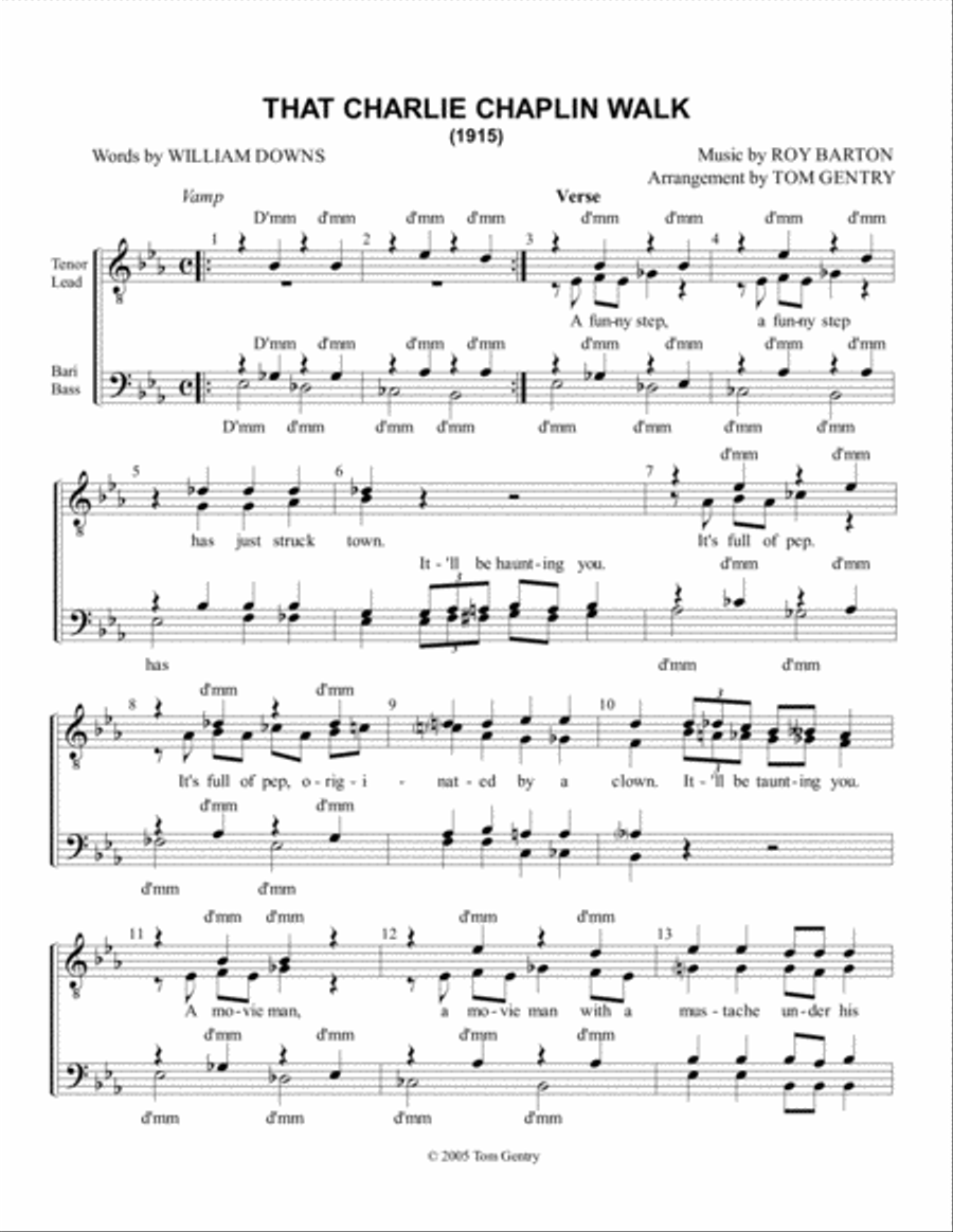 That Charlie Chaplin Walk - TTBB TTBB scores gallery preview page 1