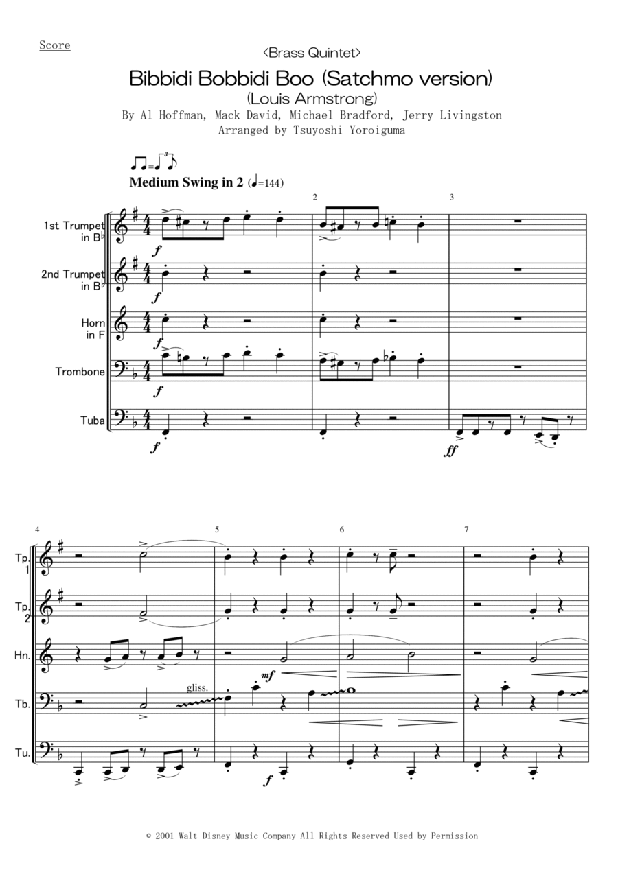 Put It Together (bibbidi Bobbidi Boo) Brass Ensemble scores gallery preview page 1