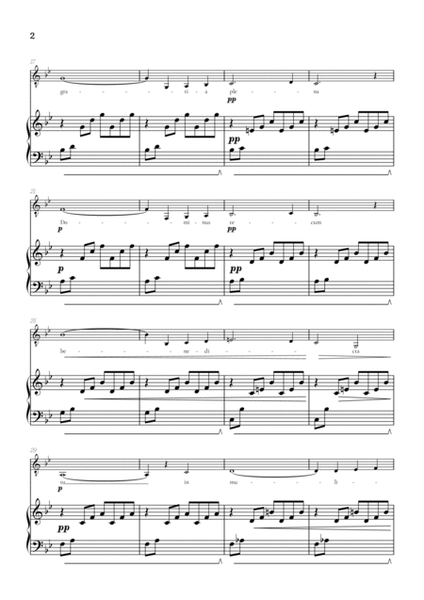 Bach / Gounod Ave Maria in B flat [Bb] • tenor sheet music with piano accompaniment image number null