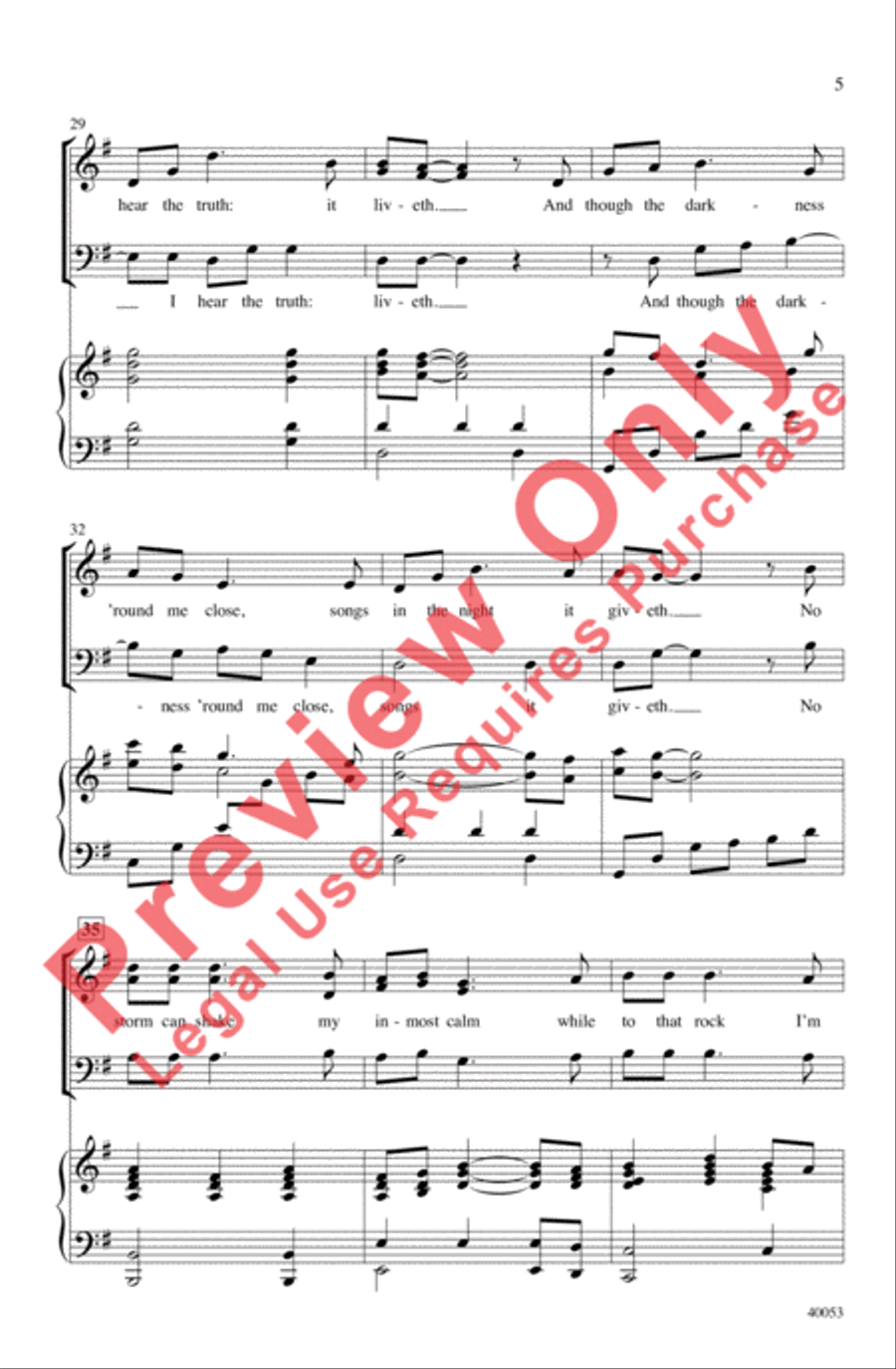 How Can I Keep from Singing? 3-Part scores gallery preview page 5