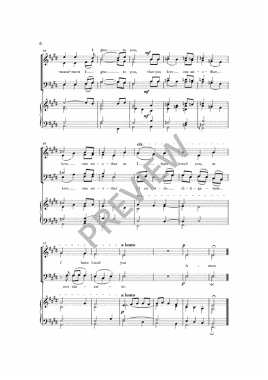 I Give to You a New Commandment 4-Part scores gallery preview page 6