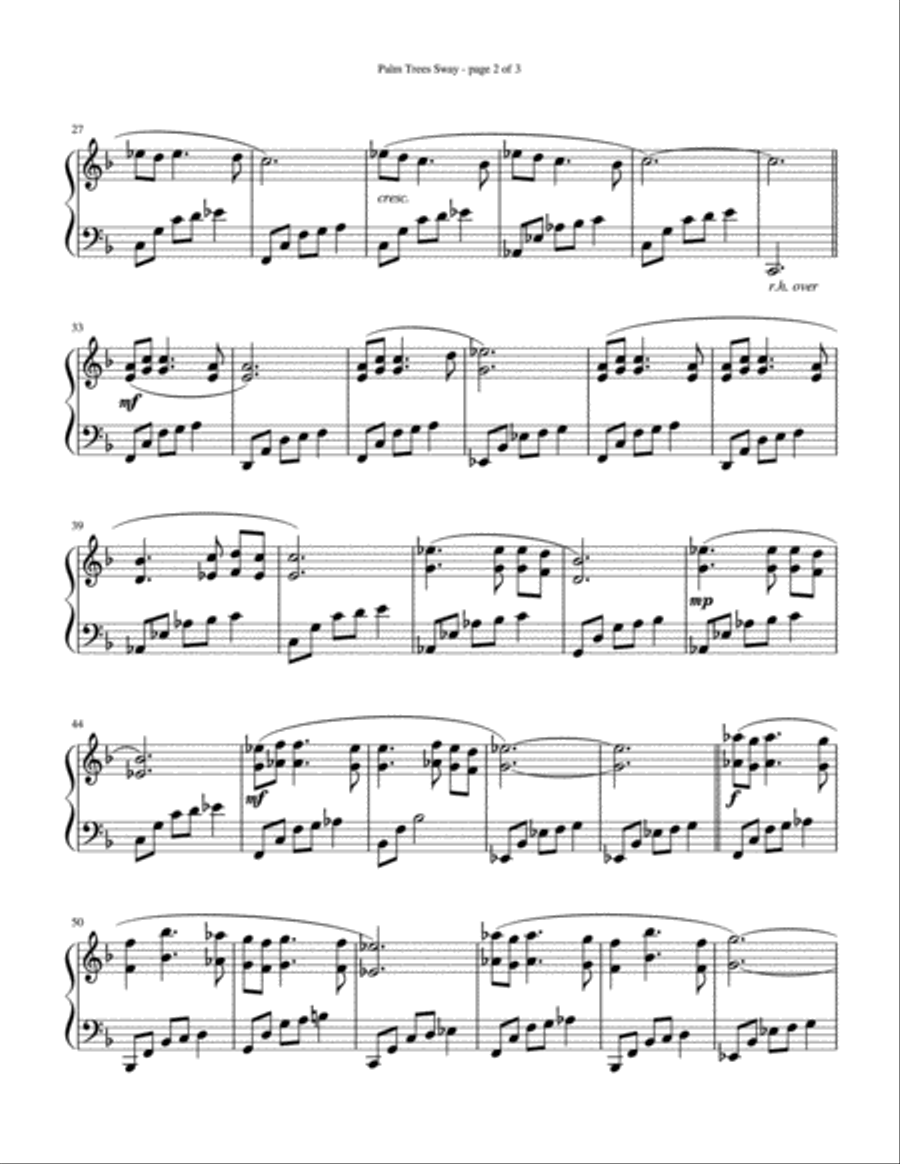 Palm Trees Sway Piano Solo scores gallery preview page 2