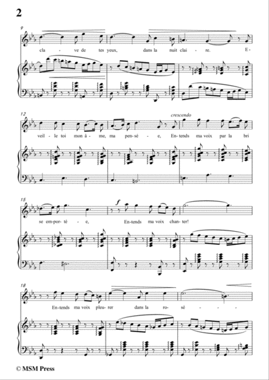 Fauré-Sénénade Toscane,in b flat minor,for Voice and Piano Voice Solo scores gallery preview page 4