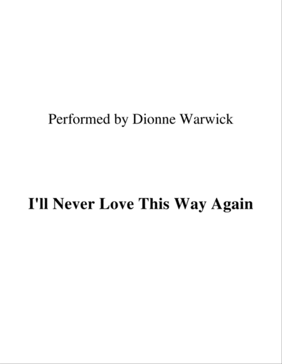 I'll Never Love This Way Again Small Ensemble scores gallery preview page 1