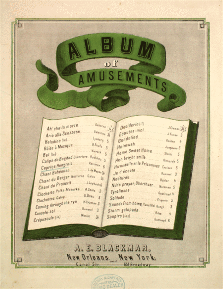 Album of Amusements. Caprice Hongrois, etude de concert