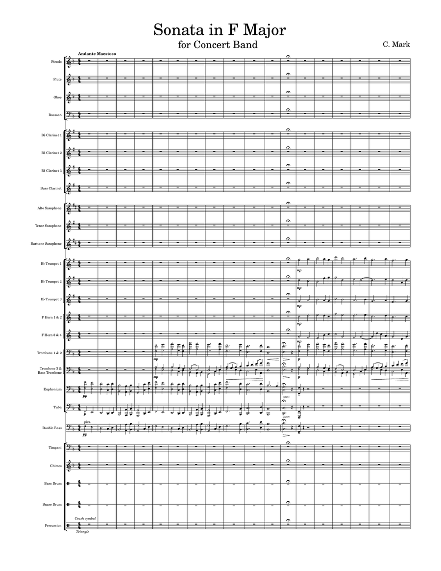 Sonata in F Major Concert Band scores gallery preview page 1
